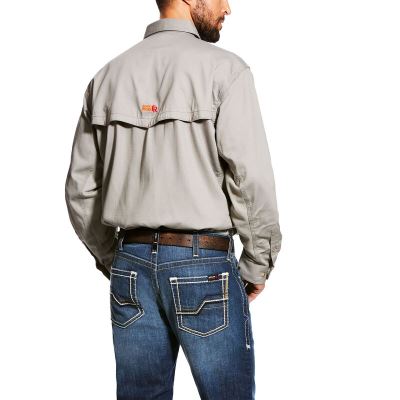 Ariat Work: FR Solid Vent Camisa Hombre - Plateadas (UMJIC9782)